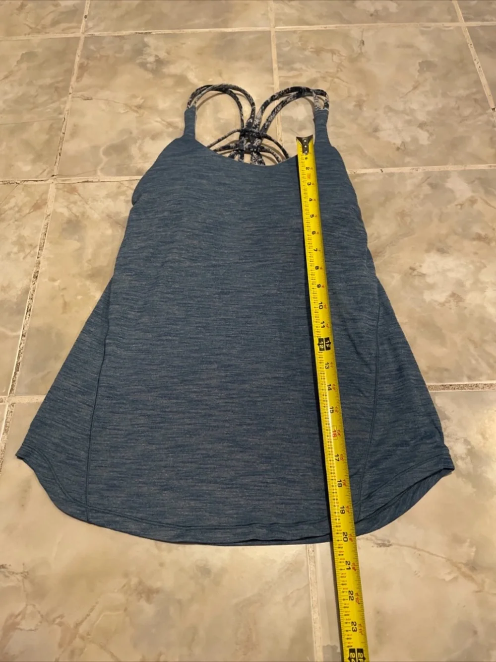 Lululemon Moment To Movement 2 In 1 Tank Top Women’s 6 Heather Blue Built In Bra - Picture 5 of 7